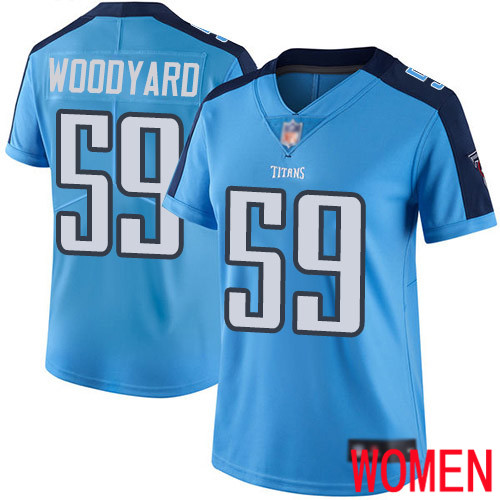 Tennessee Titans Limited Light Blue Women Wesley Woodyard Jersey NFL Football #59 Rush Vapor Untouchable->youth nfl jersey->Youth Jersey